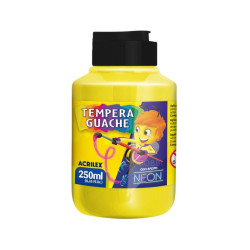 Tempera Guache 250ml Amarillo Neón - ACRILEX