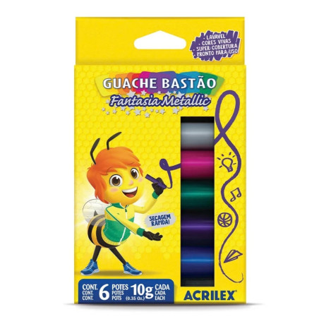 Temperas Guache en Barra Colores Metálicos - ACRILEX