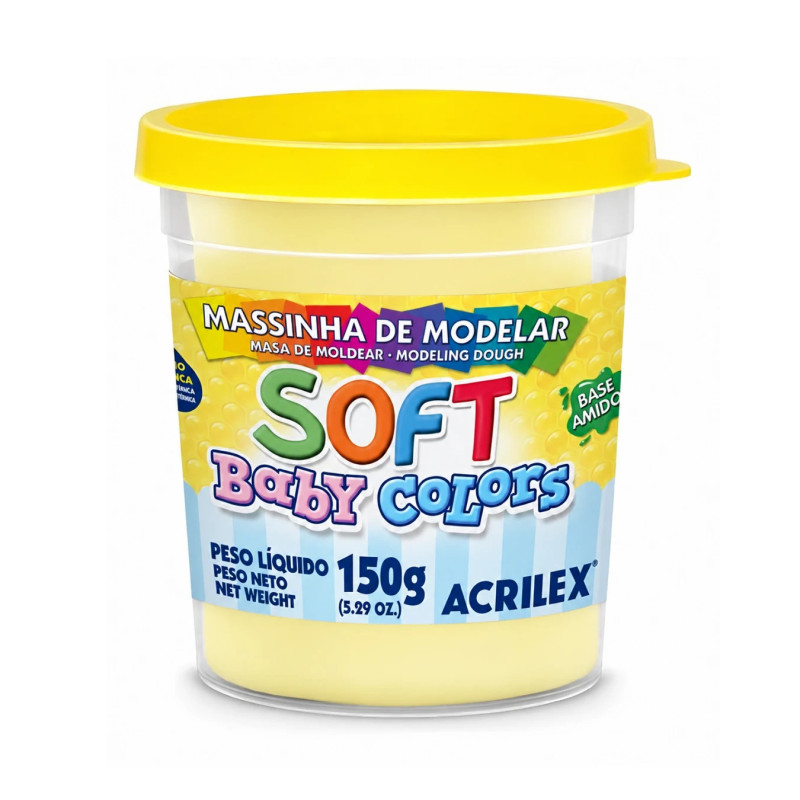 Masa de Moldear Soft 150g Amarillo bebé - ACRILEX