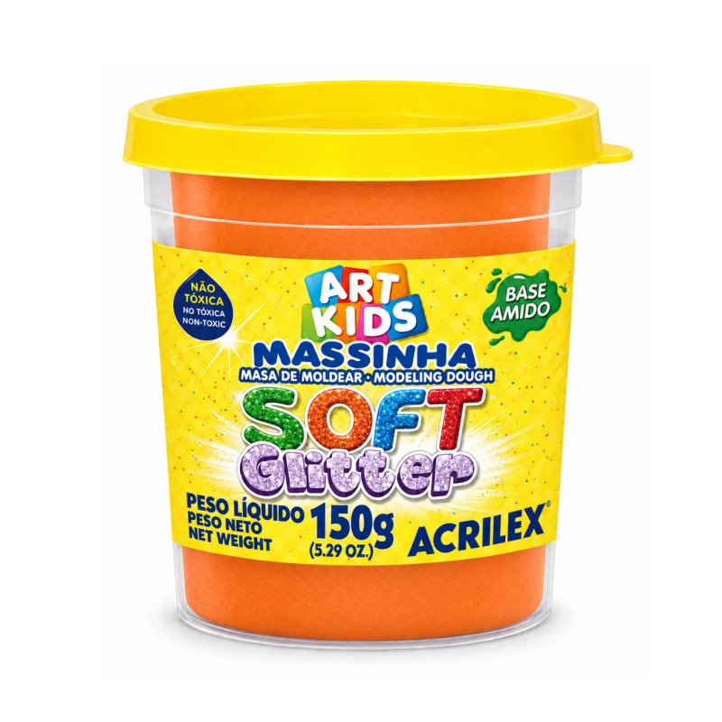 Masa de Moldear Soft Glitter 150g Naranja - ACRILEX