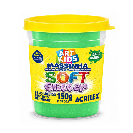 Masa de Moldear Soft Glitter 150g Verde - ACRILEX