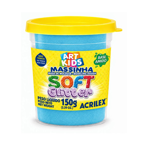 Masa de Moldear Soft Glitter 150g Azul - ACRILEX
