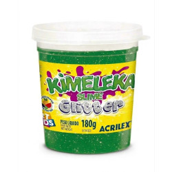 Slime Kimeleka Glitter 180g Verde - ACRILEX