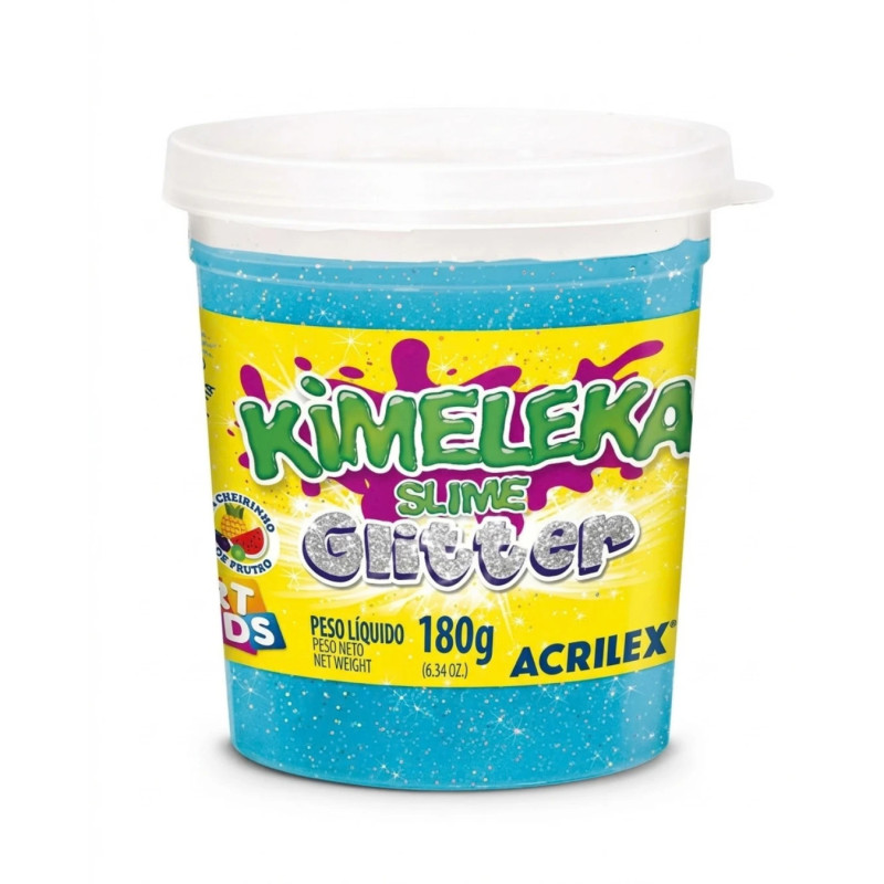 Slime Kimeleka Glitter 180g Azul - ACRILEX