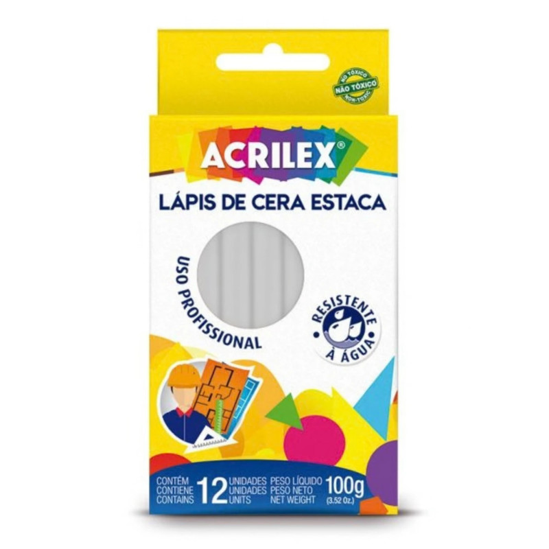 Crayones de Cera Estaca Blanco - ACRILEX