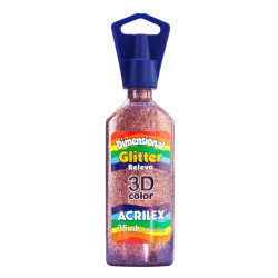 Tinta Glitter Dimensional Relieve 3D Cobre, ACRILEX