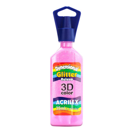 Tinta Glitter Dimensional Relieve 3D Tutti Frutti, ACRILEX
