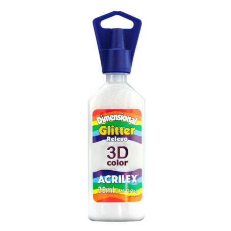 Tinta Glitter Dimensional Relieve 3D Cristal, ACRILEX