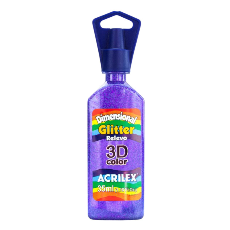 Tinta Glitter Dimensional Relieve 3D Violeta, ACRILEX