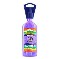 Tinta Glitter Dimensional Relieve 3D Lila, ACRILEX
