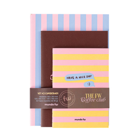 Set de 3 Cuadernos Coffee - MUNDO FW