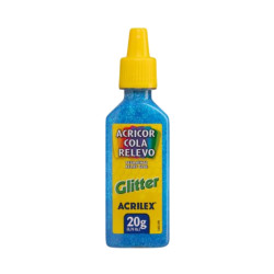 Cola Relevo Glitter 20g Azul - ACRILEX