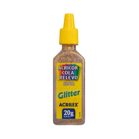 Cola Relevo Glitter 20g Oro - ACRILEX