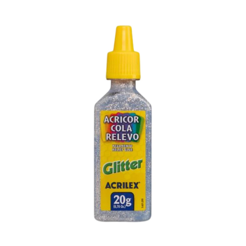 Cola Relevo Glitter 20g Plata - ACRILEX