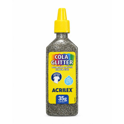 Cola Glitter 35ml Plata - ACRILEX
