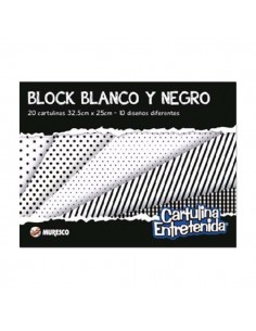 Block cartulina entretenida blanco y negro, MURESCO
