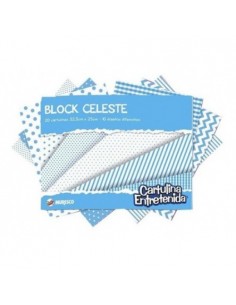 Block cartulina entretenida Celeste, MURESCO