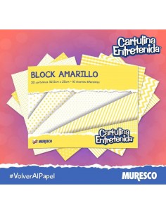 Block cartulina entretenida amarillo, MURESCO