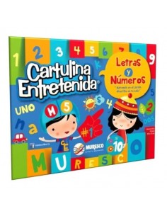 Block cartulina entretenida inglés letras y números, MURESCO