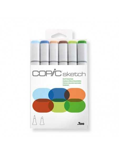 Rotulador doble punta  pack 6 naturales, COPIC