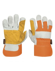 Guantes de carnaza y loneta con refuerzo, unitalla, TRUPER