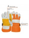 Guantes de carnaza y loneta con refuerzo, unitalla, TRUPER
