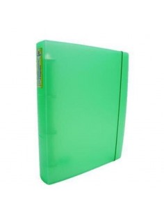 Carpeta tres anillo T/C  verde neón, ACRIMET