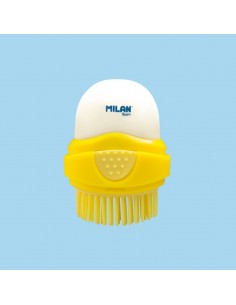 Borrador con cepillo limpiador diseño cápsula, MILAN