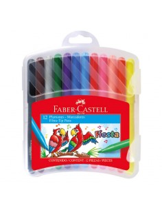 FABER-CASTELL Marcadores 12 unidades en estuche rígido