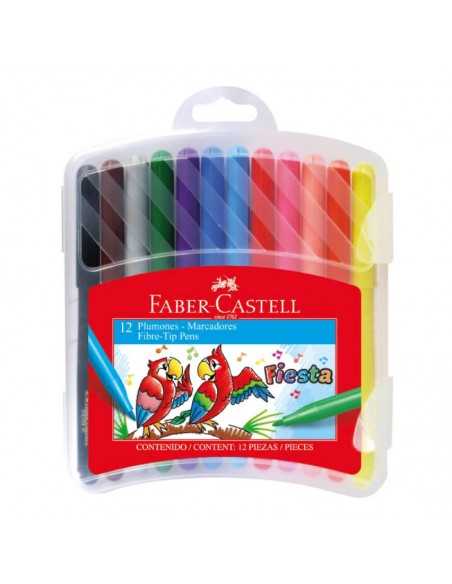 FABER-CASTELL Marcadores 12 unidades en estuche rígido