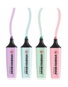 Resaltador Boss 4 uds tono pastel, STABILO