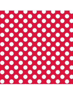 Papel crepe rojo con puntos blancos, ACRICOLOR