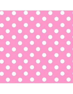 Papel lunar puntos blancos fondo rosa 50 x 70cm