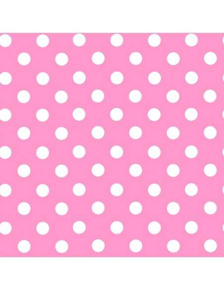 Papel lunar puntos blancos fondo rosa 50 x 70cm