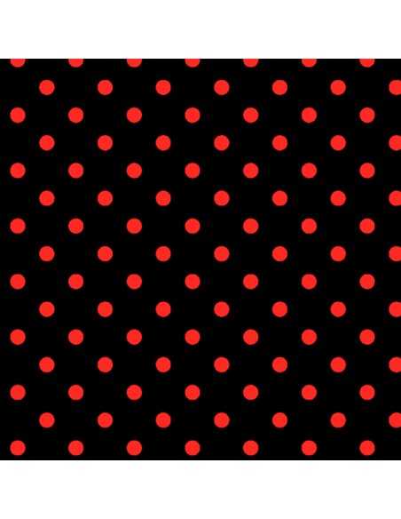 Papel lunar puntos rojo fondo negro 50 x 70 cm