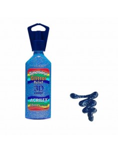 Dimensional relieve 3D color glitter azul 35ml, ACRILEX