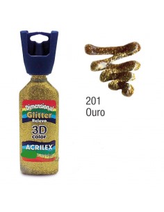 Dimensional relieve 3D color glitter oro 35ml, ACRILEX