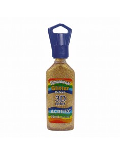Dimensional relieve 3D color glitter Amarillo 35ml, ACRILEX