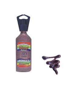 Dimensional relieve 3D color glitter rosa 35ml, ACRILEX