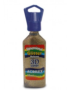 Dimensional relieve 3D color glitter champagne 35ml, ACRILEX