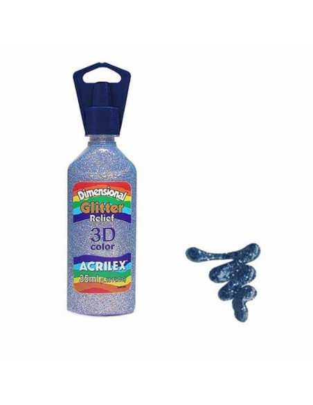 Dimensional relieve 3D color glitter cielo 35ML, ACRILEX
