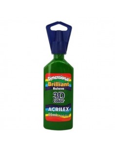 Dimensional relieve 3D color brillante verde musgo 35ML, ACRILEX