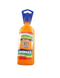 Dimensional relieve 3D color brillante naranja 35ML, ACRILEX