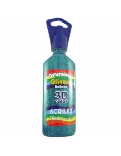 Tinta metálica dimensional relieve 3D  verde hoja, ACRILEX