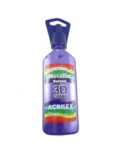 Tinta metálica  dimensional relieve 3D violeta, ACRILEX