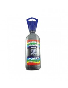 Tinta metálica dimensional relieve 3D cobre, ACRILEX