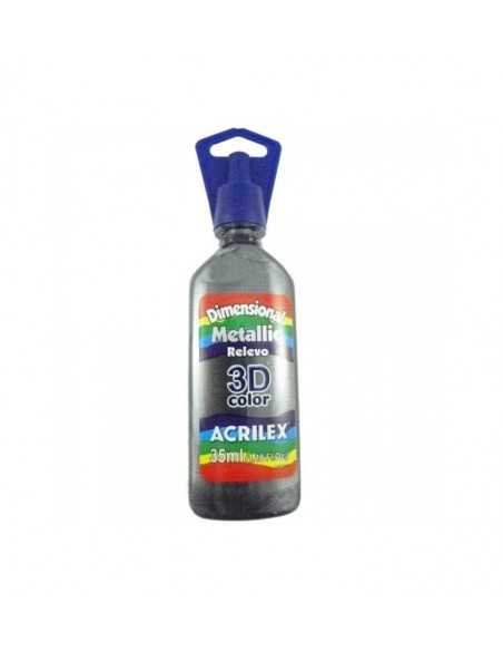 Tinta metálica dimensional relieve 3D cobre, ACRILEX