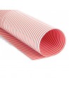 Cartulina a rayas doble cara roja y blanca 50 x 65 cm