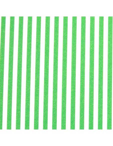 Cartulina a rayas verde y blanco doble cara 50 x 65 cm