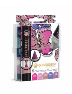Set de 5 rotuladores tonos florales, CHAMELEON